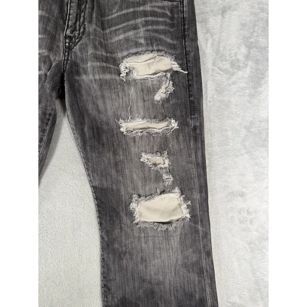 True Religion Jeans Mens 36x34 Black Ricky Relaxed Straight Super T Flap Pocket